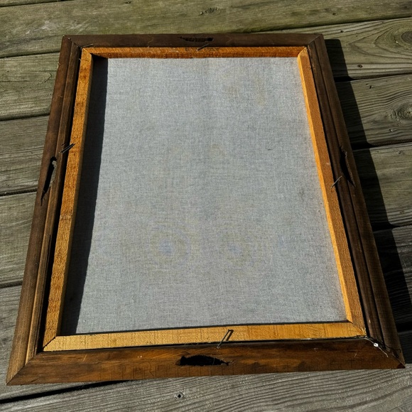 Vintage Original Ortiz Velvet Wolf Framed Oil Painting - Picture 4 of 4